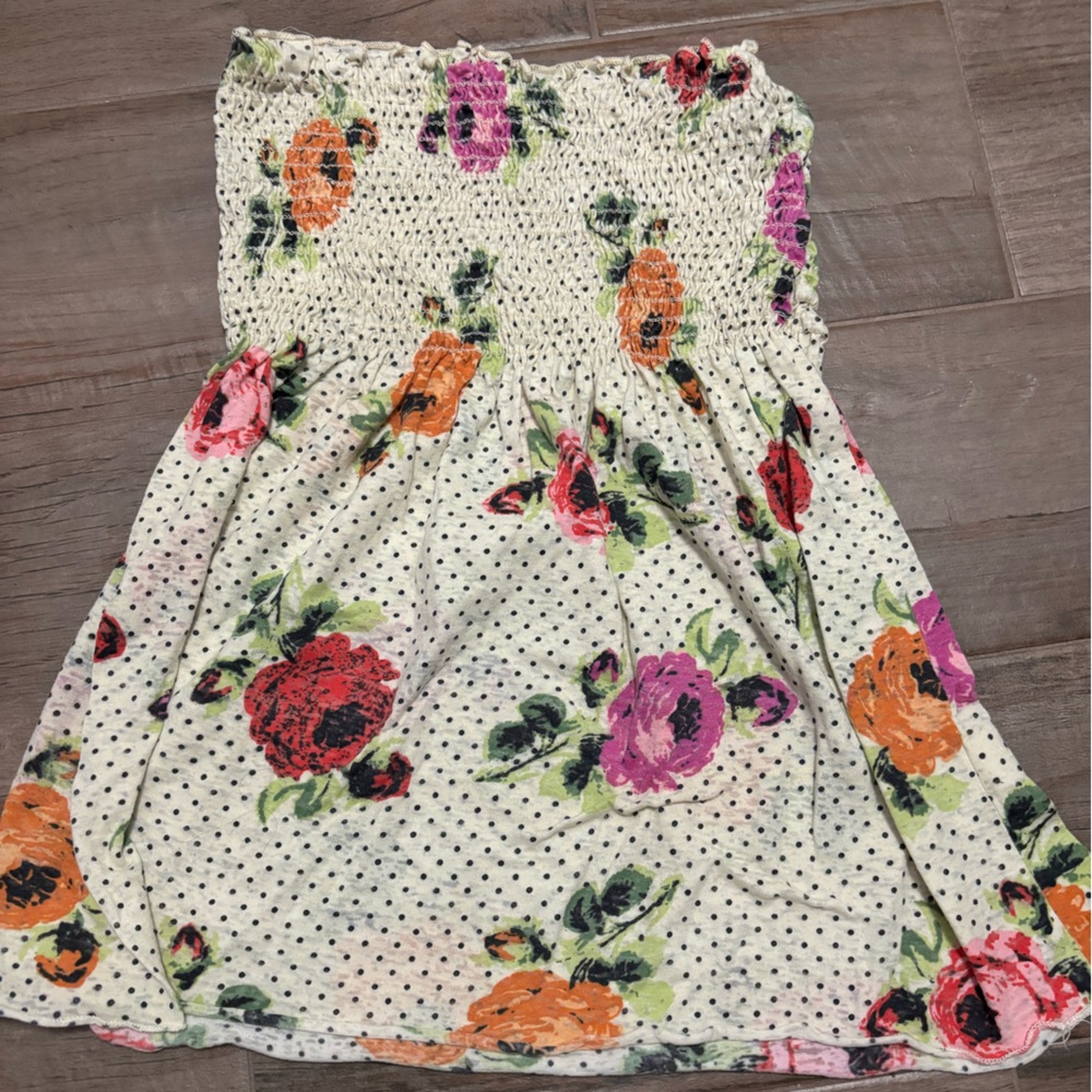 L8teR Floral and Polka Dot Tank Top - White and Multicolor